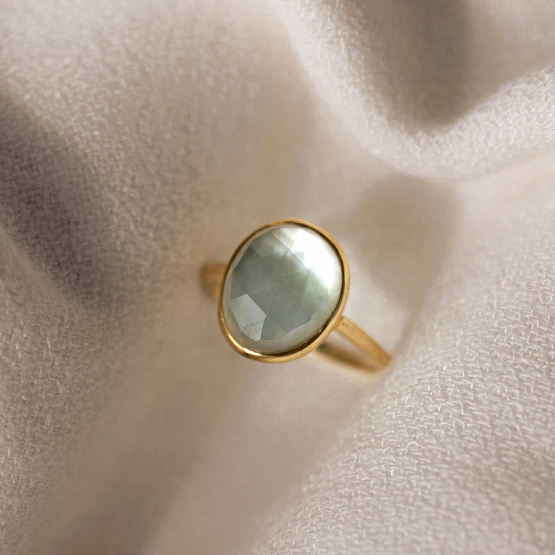 Green Amethyst Statement Ring Doublet - Window to my Soul